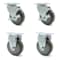 Service Caster 4 Inch Gray Polyurethane Wheel Swivel Top Plate Caster Set with 2 Brake 2 Rigid SCC-20S414-PPUB-TLB-TP2-2-R-2 - alternate 1